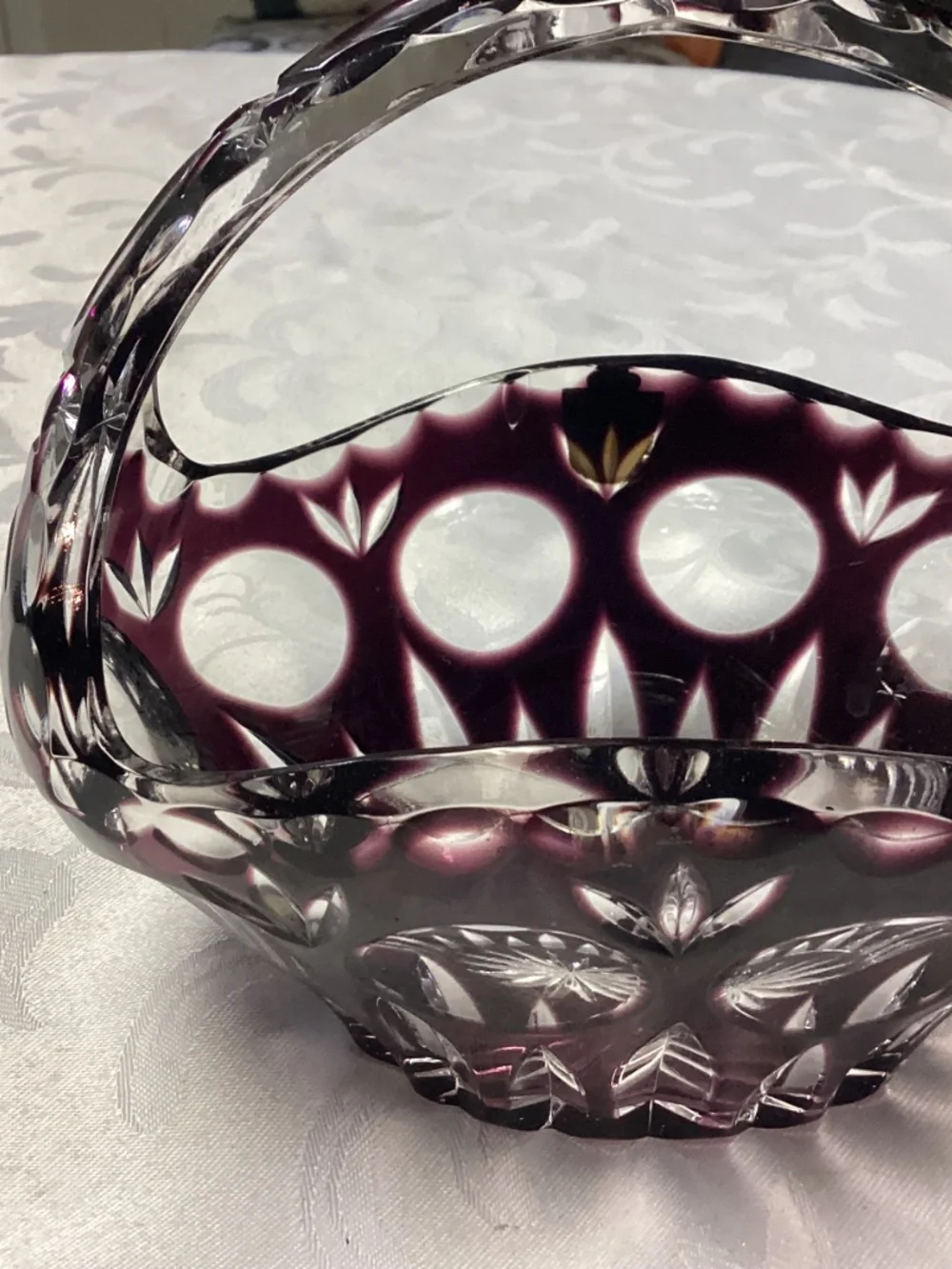 NAUCHTMANN. Etched candy basket deepPURPLE. RARE ONE !!!!